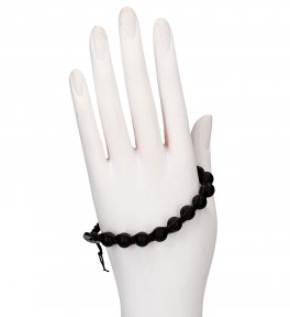 Bracciale tipo Tamasci con Cordino Nero e Pietre Grandi - 2