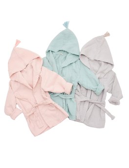 Accappatoio Bimbo in Mussola di Cotone - Rosa - 2