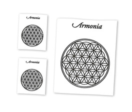 3 Adesivi - Fiore della Vita - Armonia