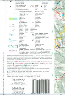 Alta Valle del Lamone - Carta dei Sentieri n. 22 — Libro - 2