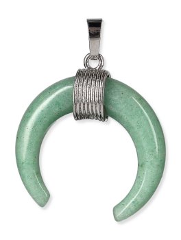 Pendente Mezza Luna - Amuleto con Pietra Preziosa - 1
