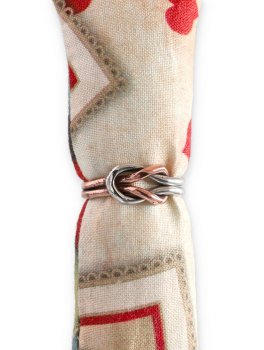 Anello Artigianale con "Nodo Piano" in Rame e Argento - 4