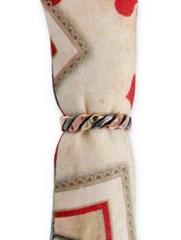 Anello Artigianale "Legolas" Piatto 3 Metalli : Rame, Ferro, Ottone - 3