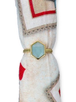 Anello in Argento 925 con Pietra Esagonale - Acquamarina - 3