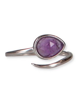 Anello in Argento 925 "Serpente d'Argento" - Ametista - 1