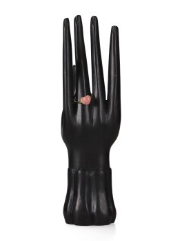 Anello in Argento Regolabile color Oro e Cuore Rodocrosite - 1