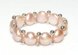 Anello stretch con miniperle fresh rosa N25/13