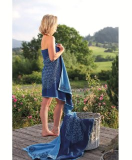 Asciugamano Bagno -  "Happy Flower of Life" Blu - 5