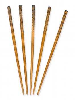 Bacchette Asiatiche in Bamboo con Supporto - Nikko - 3