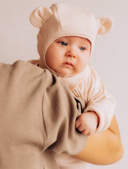 Balaclava in Lana Merino e Seta con Orecchie Teddy - Light Pink - 2