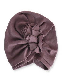 Berretto a Turbante con Volant - Black Plum - 1