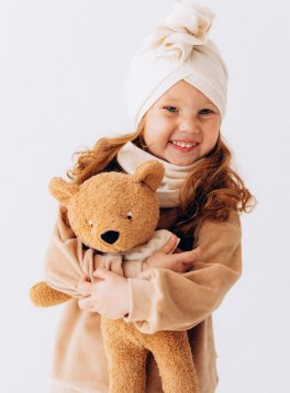 Berretto a Turbante con Volant - Ecru - 3