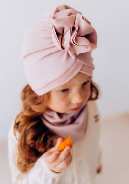 Berretto a Turbante con Volant - Pink Sand - 2