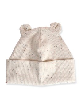 Berretto Beanie con Orecchie da Orso - Ecru Splash - 1