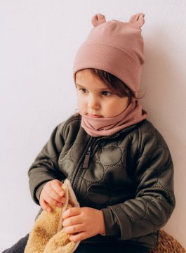 Berretto Beanie con Orecchie da Orso - Rosewood - 3
