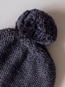 Berretto Bimbo Lavorato a Maglia con Baby Alpaca - Grigio - 3