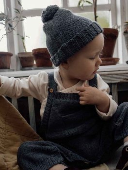 Berretto Bimbo Lavorato a Maglia con Baby Alpaca - Grigio - 5