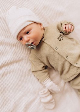 Berretto per Neonati in Tencel - Melange Ecru - 2