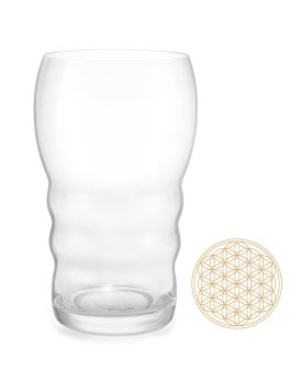 Bicchiere Galileo con Fiore delle Vita  - Gold - 1