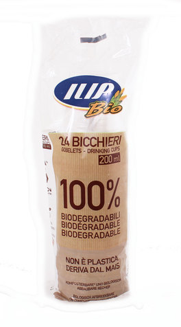 Bicchieri in Mais Biodegradabili - Confezione da 24