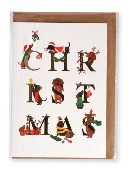 Biglietto di Auguri Natale "Christmas Dachshunds" — Libro - 1