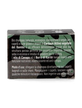 Bio Shampoo Solido Capelli Grassi - Canapa e Carbone Attivo - 3