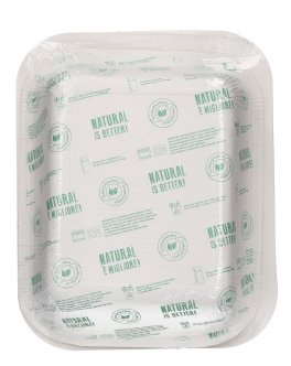 BioContenitore Natural in Carta con Coperchio - 4 porzioni - 2 pezzi - 4