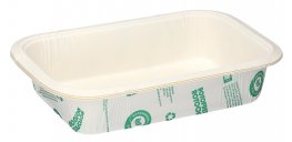 BioContenitori Natural in Carta senza Coperchio - 2/3 Porzioni - 3 Contenitori - 1