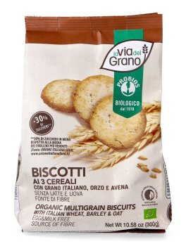 Biscotti ai 3 Cereali Biologici - La Via del Grano - 1