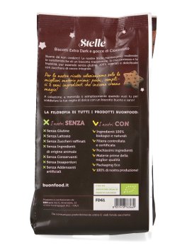 Biscotti al Cacao e Gocce di Cioccolato Bio "Stelle Dark" - 3
