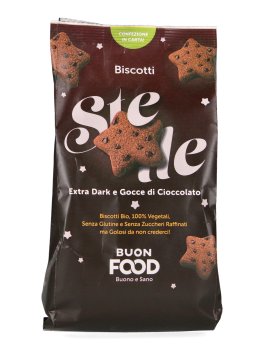 Biscotti al Cacao e Gocce di Cioccolato Bio "Stelle Dark" - 1