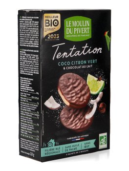 Biscotti "Tentation" Lime e Cocco Ricoperti di Cioccolato al Latte - 1