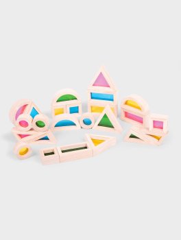 Blocchi Arcobaleno in Legno con Inserti Trasparenti - 4