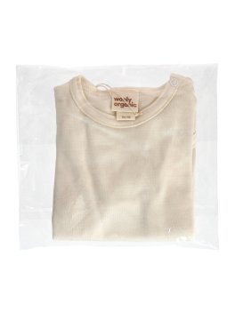 Body a Manica Corta in Lana Merino e Seta - 68/74cm - 2