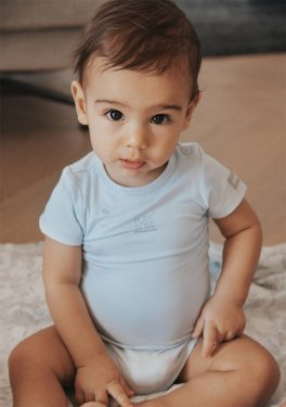 Body a Mezza Manica Bimbo - Azzurro - 4