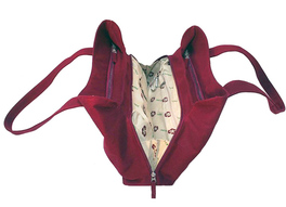 Borsa a Mano con 3 Tasche in Canapa e Cotone - Linea Vegan - 3