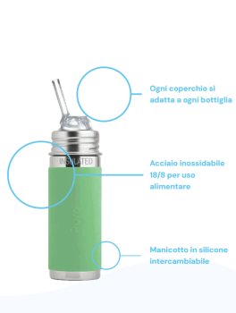 Bottiglia in Acciaio con Cannuccia in Silicone - 325 ml - 10