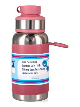 Bottiglia in Acciaio con Tappo Sport - 550 ml - Rosa - 5