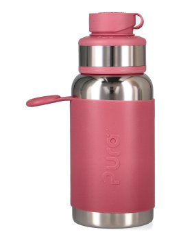 Bottiglia in Acciaio con Tappo Sport - 550 ml - Rosa - 1
