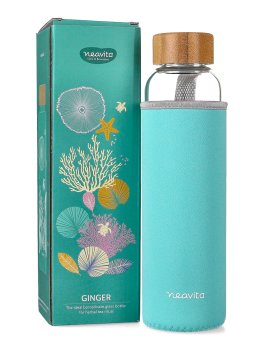 Bottiglia in Vetro con Tappo in Legno "Protect the Sea" - Ginger - 2