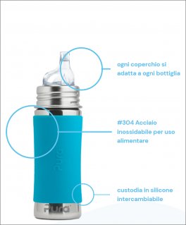 Bottiglia Termica in Acciaio con Beccuccio in Silicone - 260 ml - 4