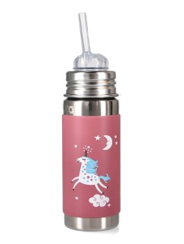 Bottiglia Termica in Acciaio con Cannuccia in Silicone - 260 ml - Unicorno - 1