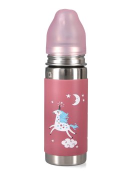 Bottiglia Termica in Acciaio con Cannuccia in Silicone - 260 ml - Unicorno - 2