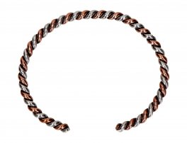 Bracciale Artigianale "Arwen" in Argento e Rame - Grande - 1
