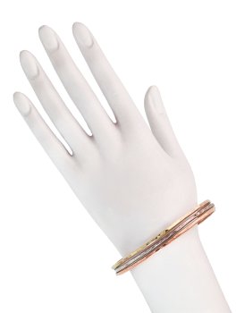 Bracciale artigianale "Menelaos" 3 Metalli: Rame, Argento e Ottone - 2