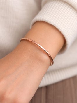 Bracciale Artigianale Regolabile in Rame Battuto "Bilbo" - 4