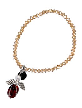 Bracciale con Cristalli Piccoli e Ciondolo in Pietra - 1