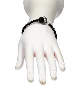Bracciale con Cristalli Piccoli e Onice Nera - 1