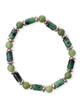 Bracciale dei Desideri con 2 Pietre ed Ematite Sfaccettata Rosè - 1