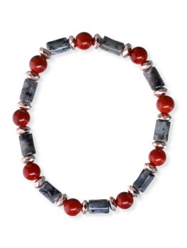 Bracciale dei Desideri con 2 Pietre ed Ematite Sfaccettata Rosè - 1